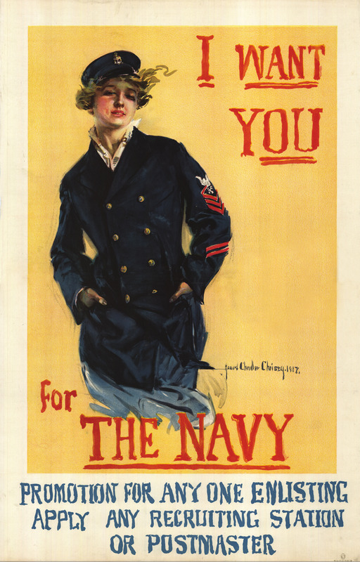 a young woman wearing a Naval officer&#039;s cap and jacket, with her hands in her pockets