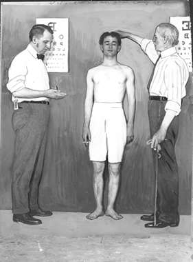 a draftee undergoing a physical examination