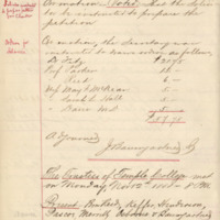 a handwritten page from the Trustee&#039;s minutes