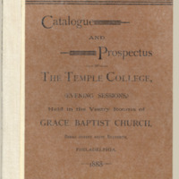 the brown, slightly worn cover of the Temple College Course Catalog